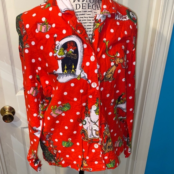 Pottery Barn Teen Red Holiday Grinch Pajamas - Picture 4 of 13